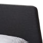 Sinclaire Modern and Contemporary Dark Grey Fabric Upholstered Walnut-Finished Queen Sized Platform Bed FredCo