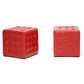 Siskal Red Modern Cube Ottoman (Set of 2) FredCo
