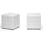 Siskal White Modern Cube Ottoman (Set of 2) FredCo