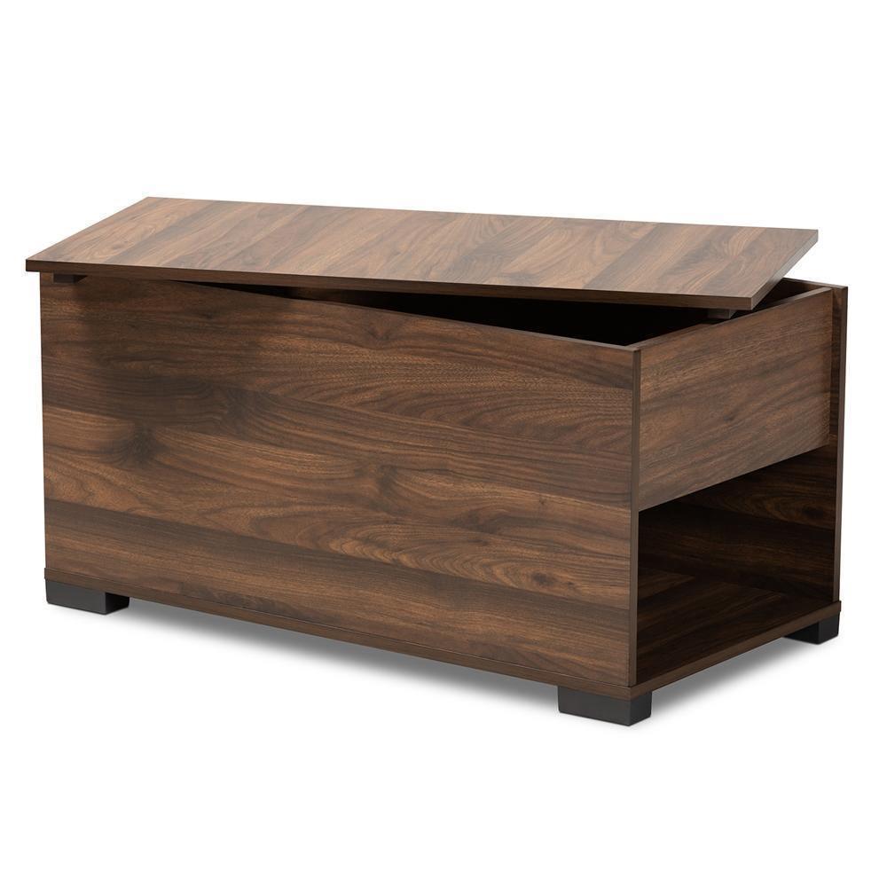 Skylar Modern and Contemporary Walnut Brown Finished Cat Litter Box Cover House FredCo