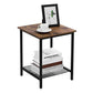 Small Accent Side Table with Shelf, Brown and Black FredCo