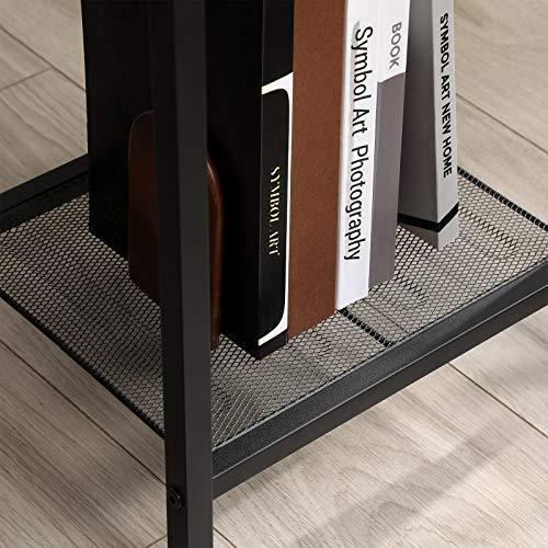 Small Accent Side Table with Shelf, Brown and Black FredCo