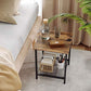 Small Accent Side Table with Shelf, Brown and Black FredCo