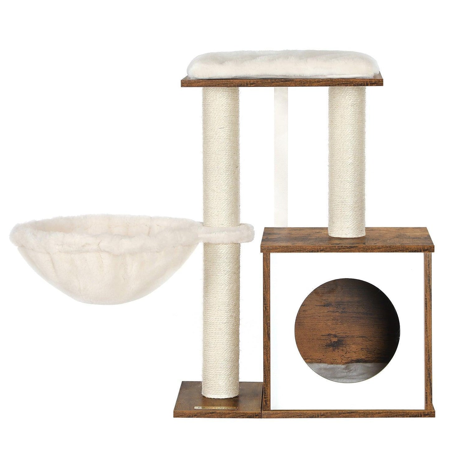 Small Cat Condo with Scratching Posts Brown FredCo