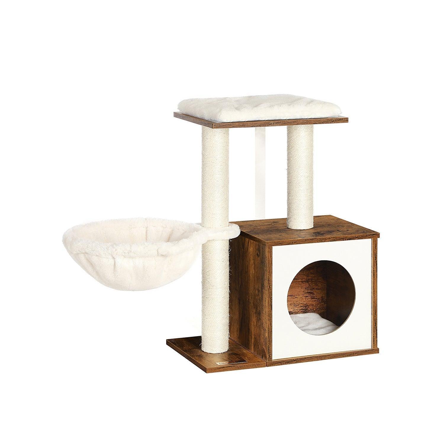 Small Cat Condo with Scratching Posts Brown FredCo