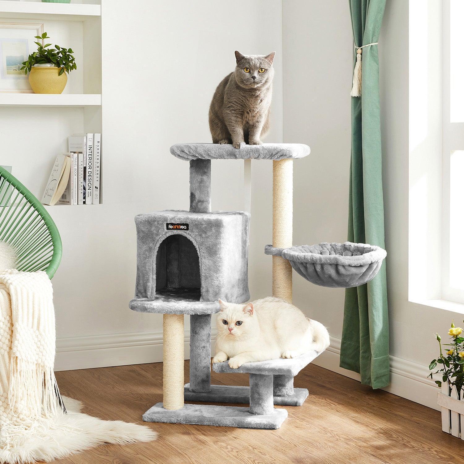 Small Cat Tower with Hammock, Gray FredCo