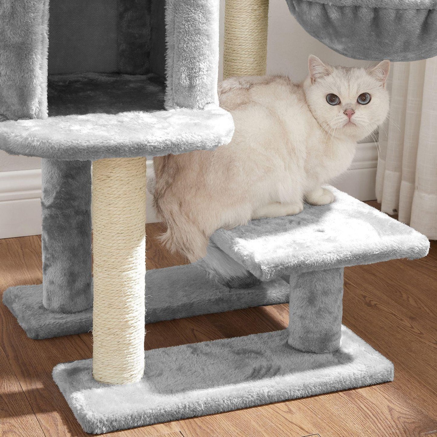 Small Cat Tower with Hammock, Gray FredCo