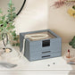 Smoky Blue Jewelry Box with Glass Lid FredCo