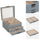 Smoky Blue Jewelry Box with Glass Lid FredCo