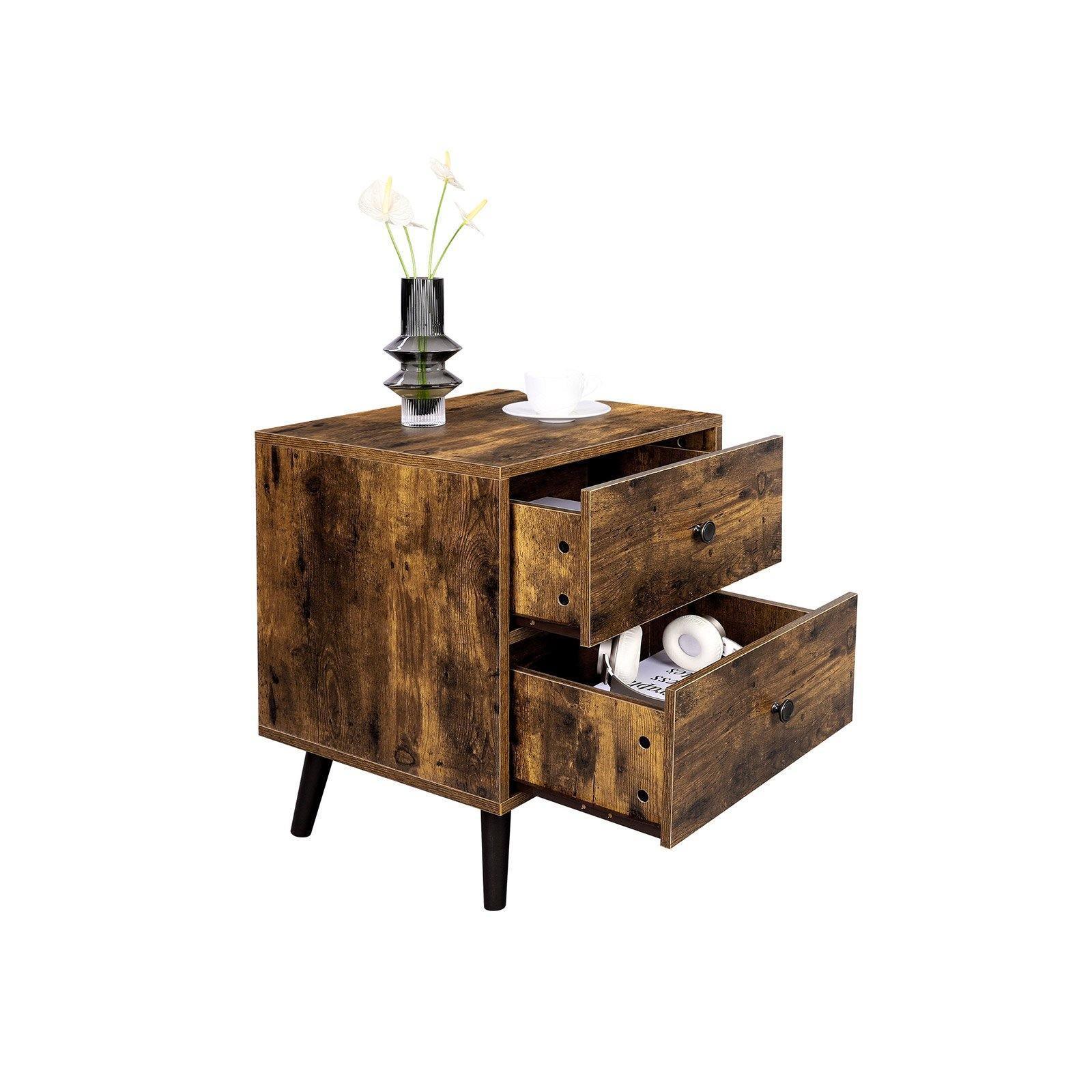 Sofa Side Table Rustic Brown FredCo