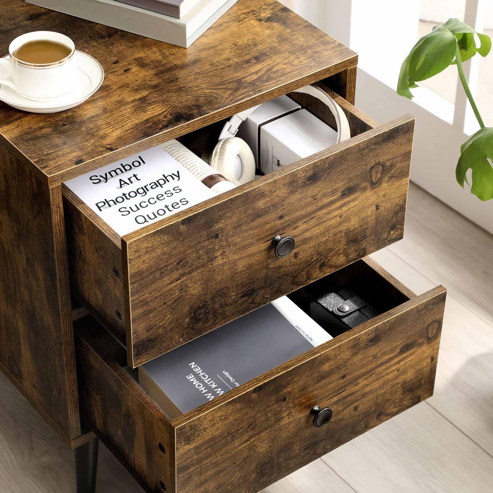 Sofa Side Table Rustic Brown FredCo
