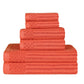 Soho Cotton Textured Ribbed Checker Border Absorbent 6-Piece Towel Set FredCo