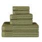 Soho Cotton Textured Ribbed Checker Border Absorbent 6-Piece Towel Set FredCo
