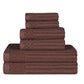 Soho Cotton Textured Ribbed Checker Border Absorbent 6-Piece Towel Set FredCo