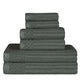 Soho Cotton Textured Ribbed Checker Border Absorbent 6-Piece Towel Set FredCo