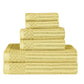 Soho Cotton Textured Ribbed Checker Border Absorbent 6-Piece Towel Set FredCo