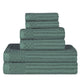 Soho Cotton Textured Ribbed Checker Border Absorbent 6-Piece Towel Set FredCo