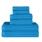 Soho Cotton Textured Ribbed Checker Border Absorbent 6-Piece Towel Set FredCo