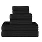 Soho Cotton Textured Ribbed Checker Border Absorbent 6-Piece Towel Set FredCo