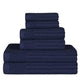 Soho Cotton Textured Ribbed Checker Border Absorbent 6-Piece Towel Set FredCo