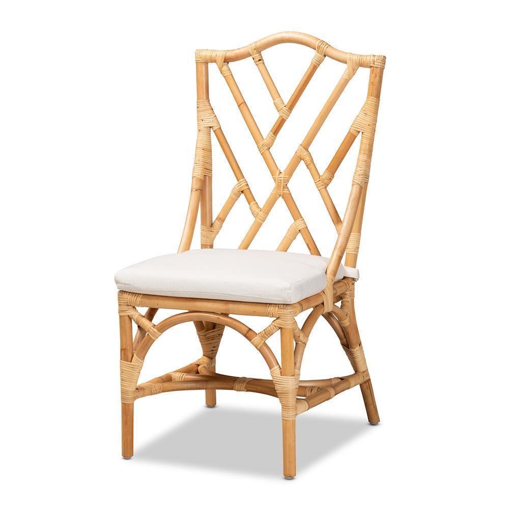 Sonia Modern and Contemporary Natural Finished Rattan Dining Chair FredCo