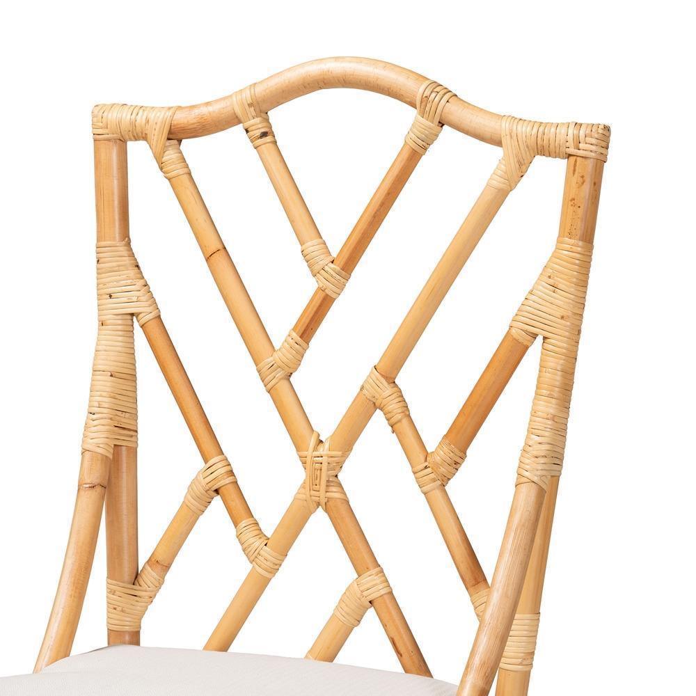 Sonia Modern and Contemporary Natural Finished Rattan Dining Chair FredCo