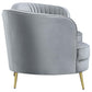 Sophia 2-piece Upholstered Living Room Set with Camel Back Grey and Gold 506864-S2 Coaster FredCo
