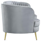 Sophia 2-piece Upholstered Living Room Set with Camel Back Grey and Gold 506864-S2 Coaster FredCo