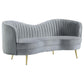 Sophia 2-piece Upholstered Living Room Set with Camel Back Grey and Gold 506864-S2 Coaster FredCo