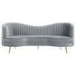 Sophia 2-piece Upholstered Living Room Set with Camel Back Grey and Gold 506864-S2 Coaster FredCo