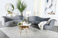 Sophia 2-piece Upholstered Living Room Set with Camel Back Grey and Gold 506864-S2 Coaster FredCo