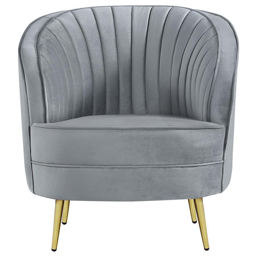 Sophia 3-piece Upholstered Living Room Set with Camel Back Grey and Gold 506864-S3 Coaster FredCo