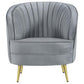 Sophia 3-piece Upholstered Living Room Set with Camel Back Grey and Gold 506864-S3 Coaster FredCo