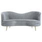 Sophia 3-piece Upholstered Living Room Set with Camel Back Grey and Gold 506864-S3 Coaster FredCo