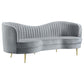 Sophia 3-piece Upholstered Living Room Set with Camel Back Grey and Gold 506864-S3 Coaster FredCo