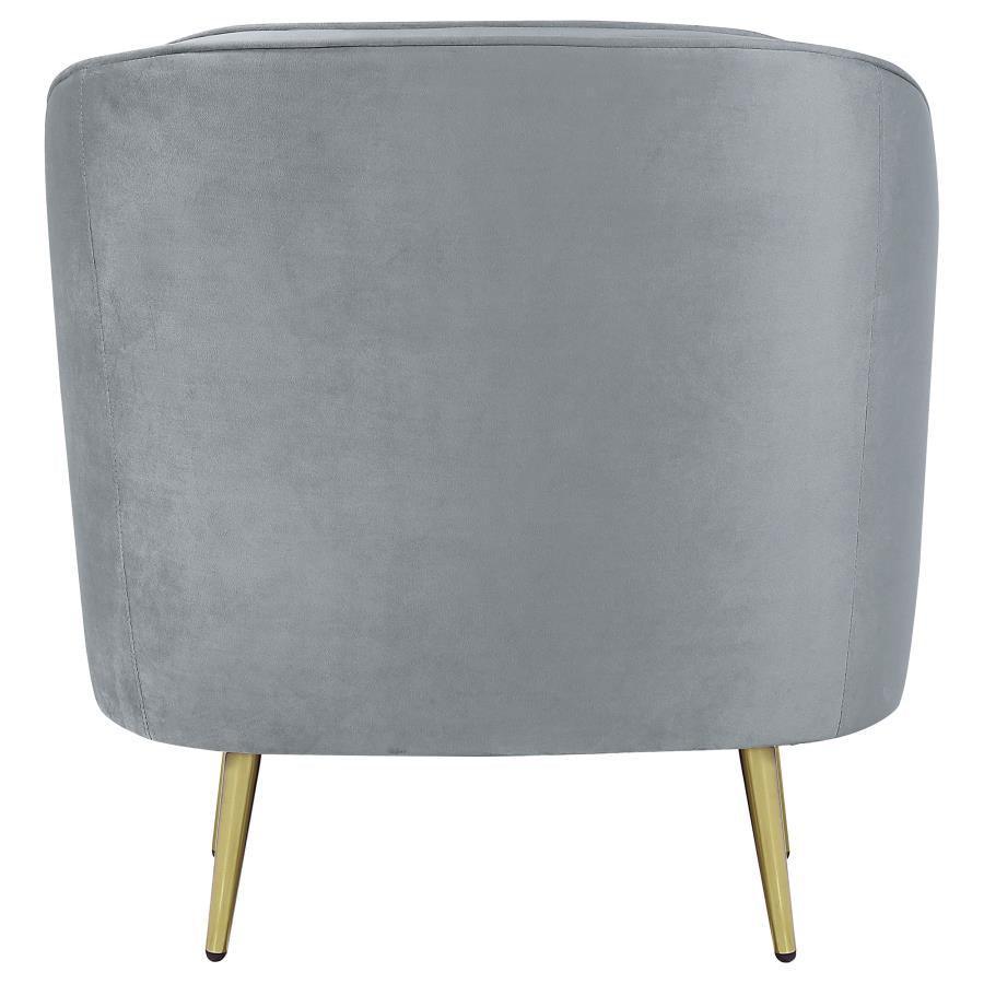 Sophia 3-piece Upholstered Living Room Set with Camel Back Grey and Gold 506864-S3 Coaster FredCo