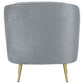 Sophia 3-piece Upholstered Living Room Set with Camel Back Grey and Gold 506864-S3 Coaster FredCo