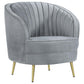 Sophia 3-piece Upholstered Living Room Set with Camel Back Grey and Gold 506864-S3 Coaster FredCo