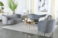 Sophia 3-piece Upholstered Living Room Set with Camel Back Grey and Gold 506864-S3 Coaster FredCo