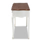 Sophie Classic Traditional French Country White and Brown Finished Large 3-Drawer Wood Console Table FredCo
