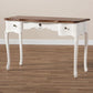 Sophie Classic Traditional French Country White and Brown Finished Large 3-Drawer Wood Console Table FredCo