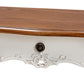 Sophie Classic Traditional French Country White and Brown Finished Small 3-Drawer Wood Console Table FredCo