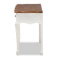 Sophie Classic Traditional French Country White and Brown Finished Small 3-Drawer Wood Console Table FredCo