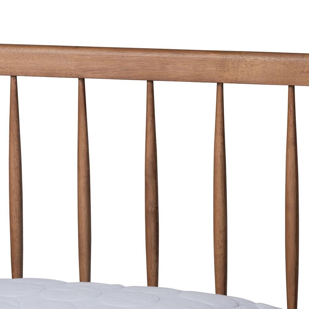 Sora Mid-Century Modern Ash Walnut Finished Wood King Size Platform Bed FredCo