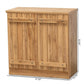 Sorina Modern and Contemporary Farmhouse Natural Oak Brown Finished Wood 2-Door Shoe Cabinet FredCo