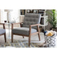 Sorrento Mid-century Retro Modern Grey Fabric Upholstered Wooden Lounge Chair FredCo