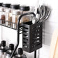 Spice Rack Black 2 Shelves FredCo
