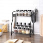 Spice Rack Black 2 Shelves FredCo