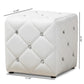 Stacey Modern and Contemporary White Faux Leather Upholstered Ottoman FredCo