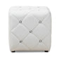 Stacey Modern and Contemporary White Faux Leather Upholstered Ottoman FredCo